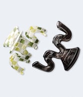 Checkered & Marbled Octopus Hair Claw Clip 2-Pack