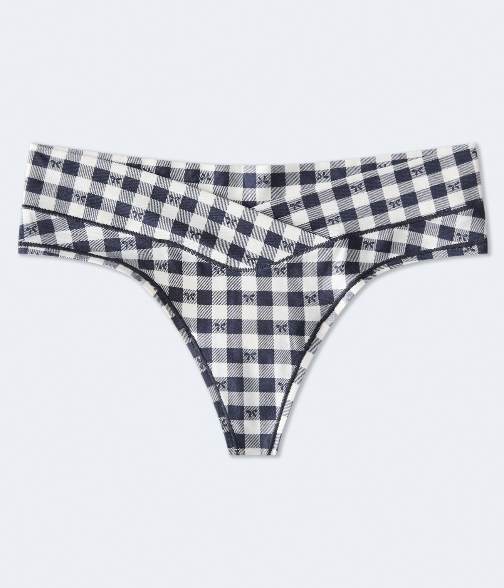 Bow Check Crossover Thong