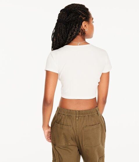 Double Tie-Front Crop Top Double Tie-Front Crop Top