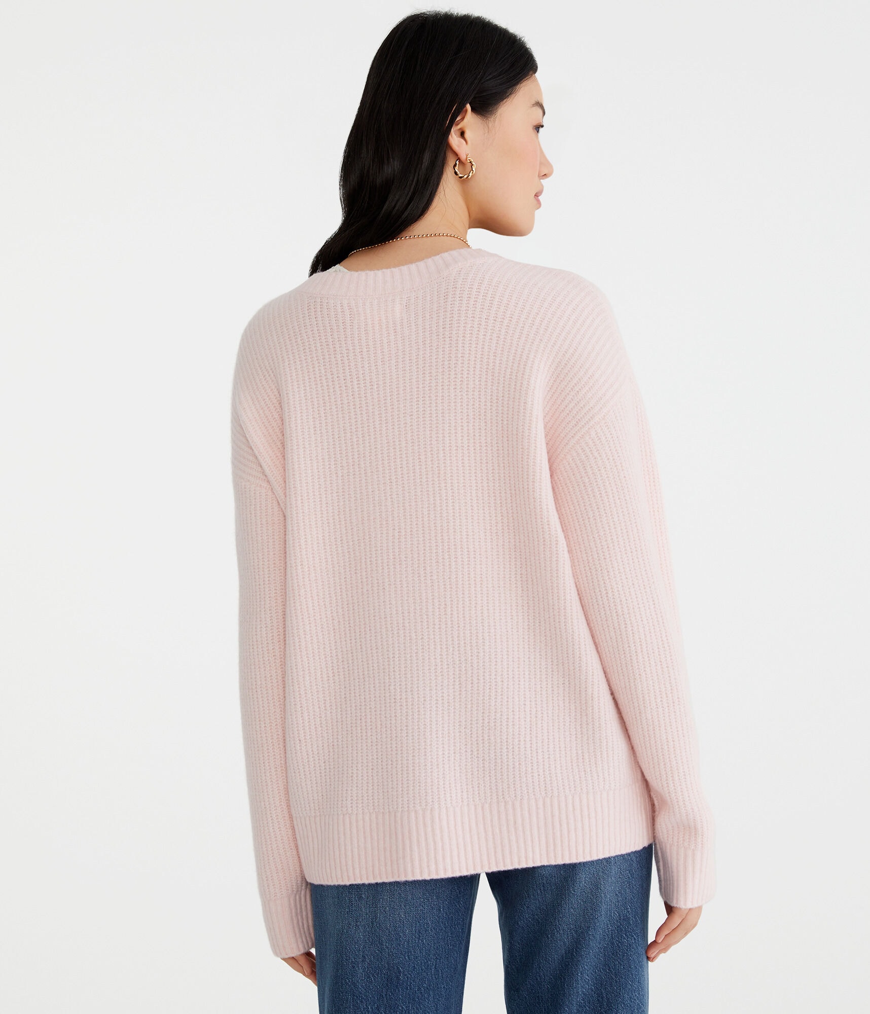 Shaker Knit V-Neck Sweater