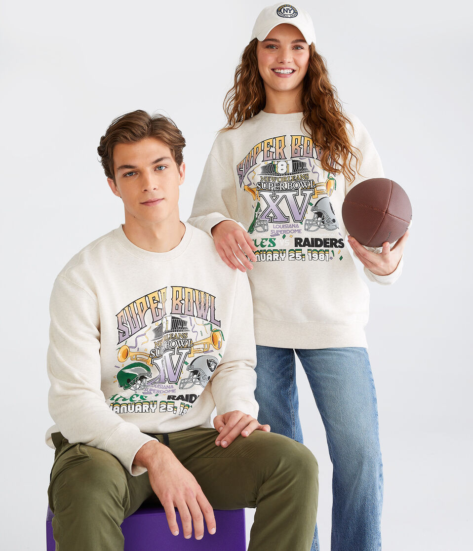 Super Bowl XV Eagles & Raiders Crew Sweatshirt
