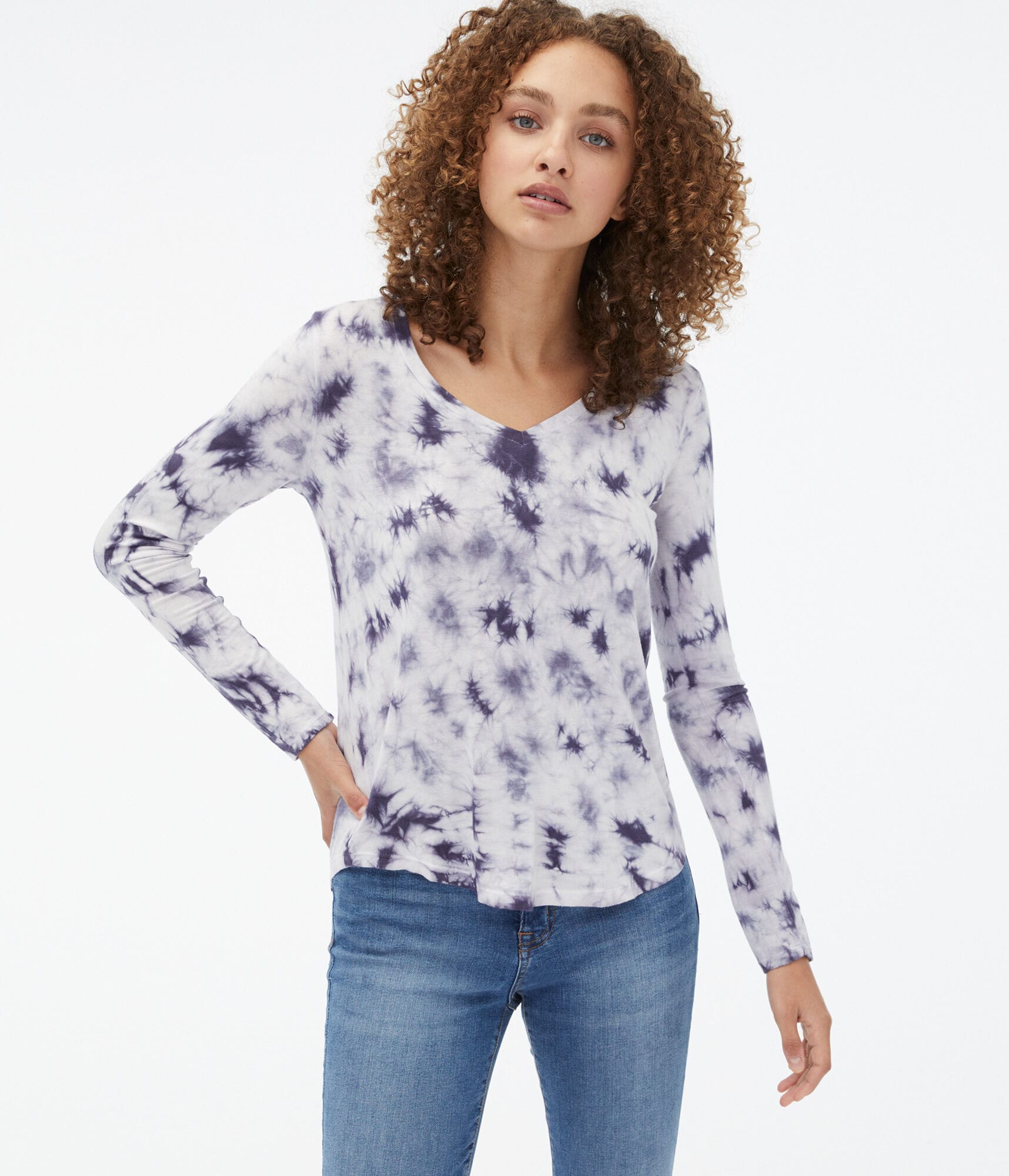 Long Sleeve Seriously Soft Tie-Dye V-Neck Tee