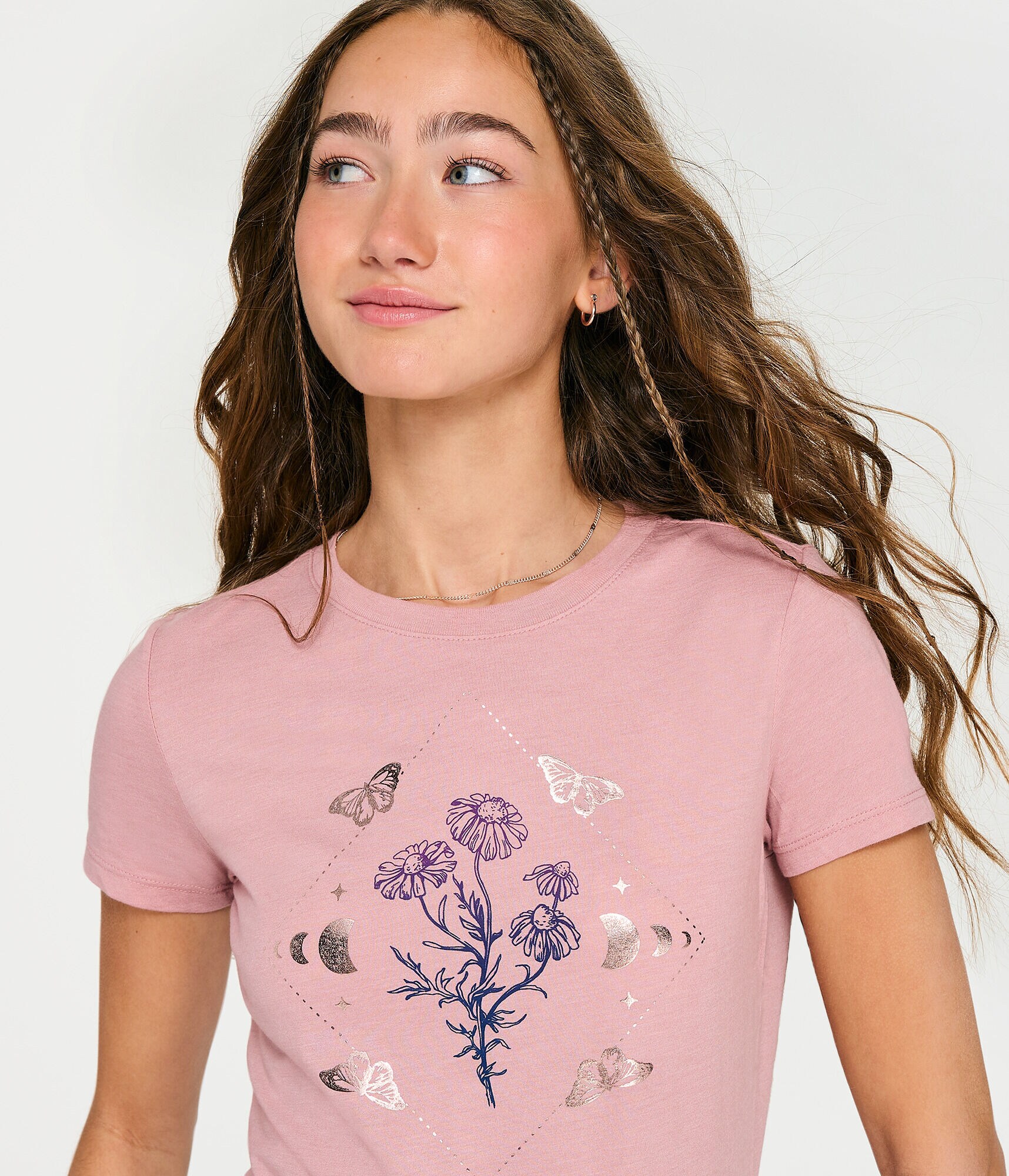 Floral Butterfly Foil Graphic Tee