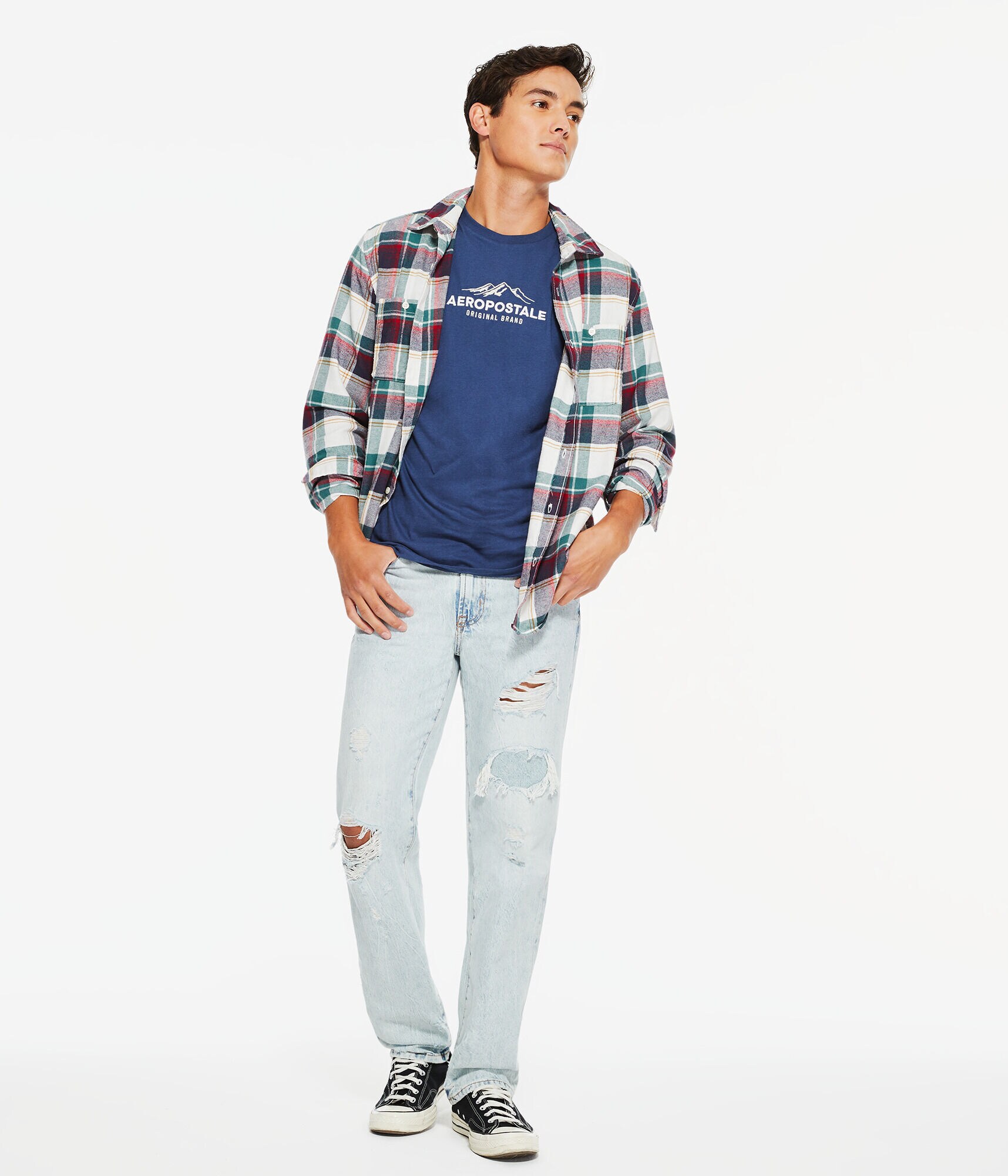 Aeropostale Mountains Logo Graphic Tee