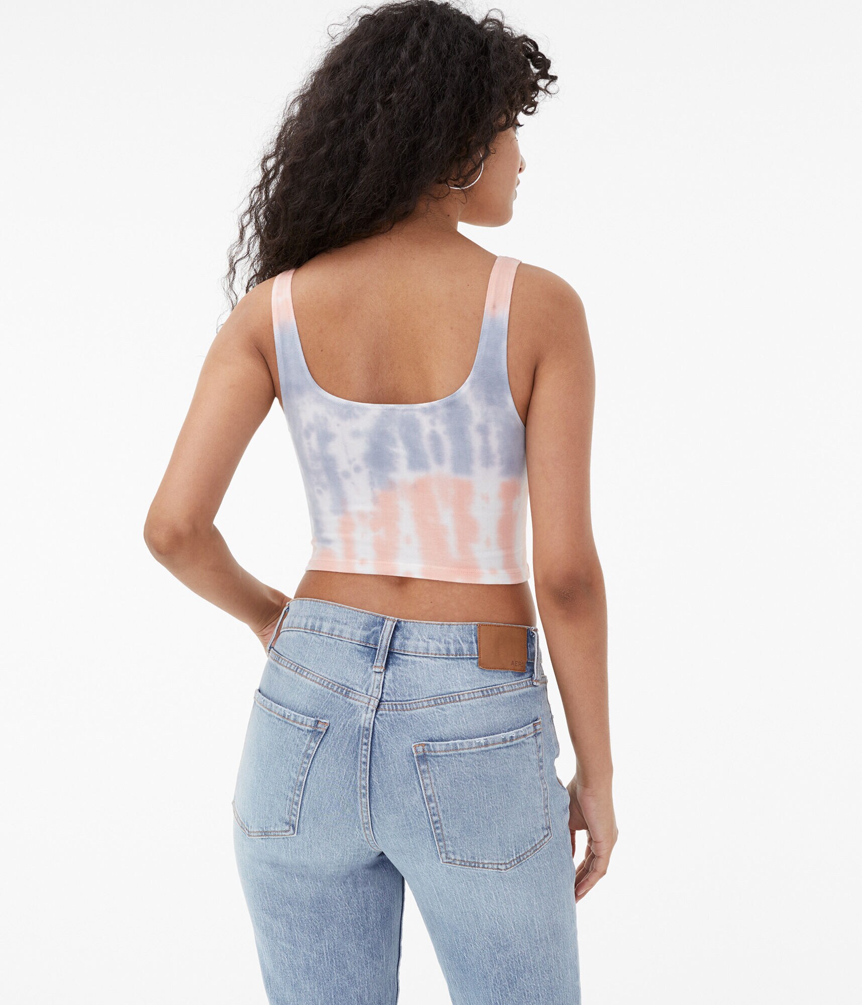 Tie-Dye Square-Neck Cropped Tank***