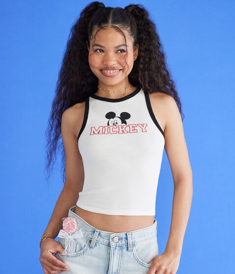 Mickey & Friends | Aero Mickey Mouse Cropped High-Neck Ringer Tank