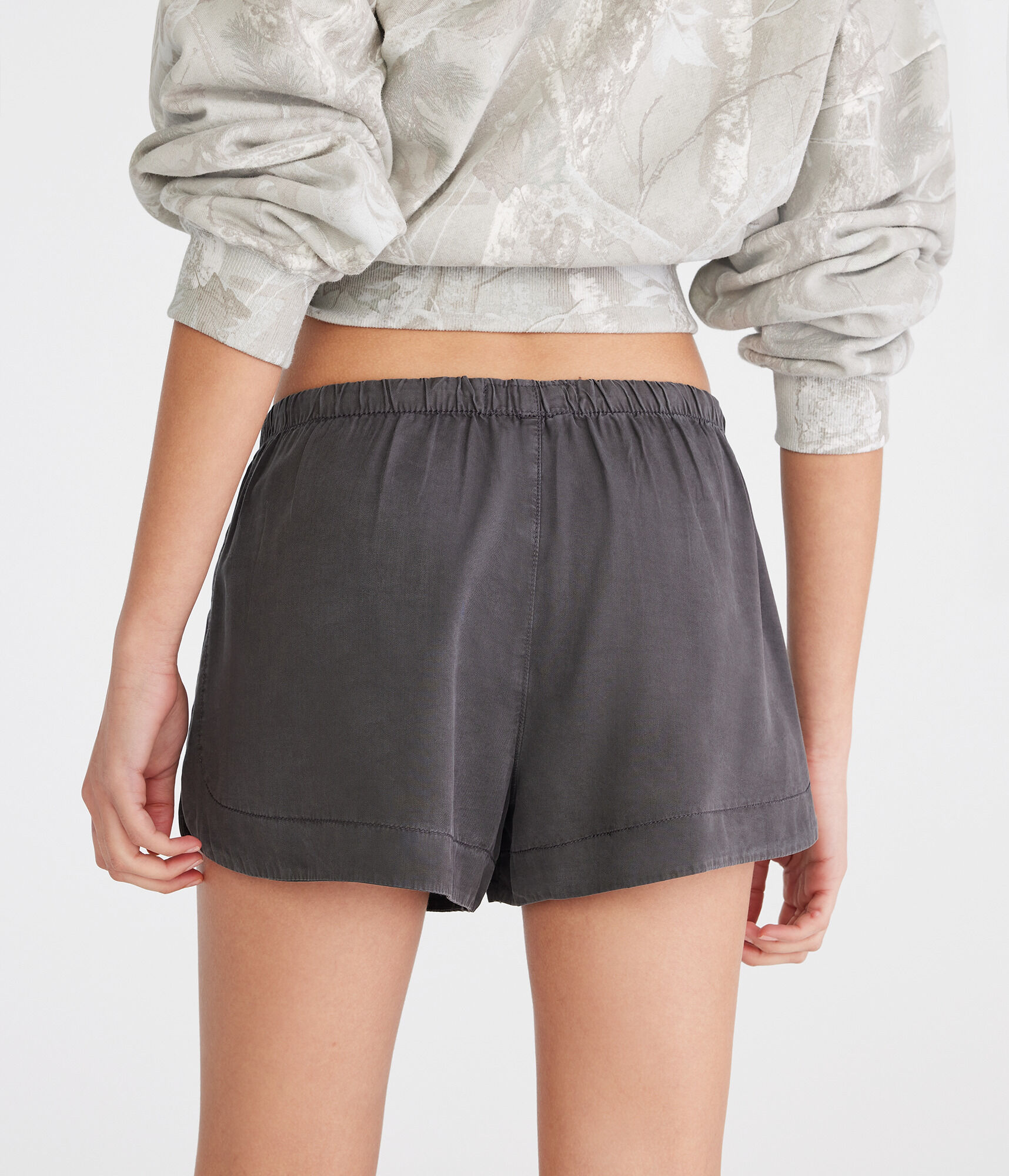 High-Rise Washed Dolphin Shorts