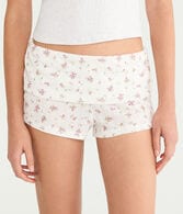 Floral Fold-Over Knit Sleep Shorts