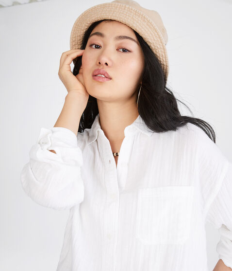 Long Sleeve Gauze Oversized Shirt Long Sleeve Gauze Oversized Shirt