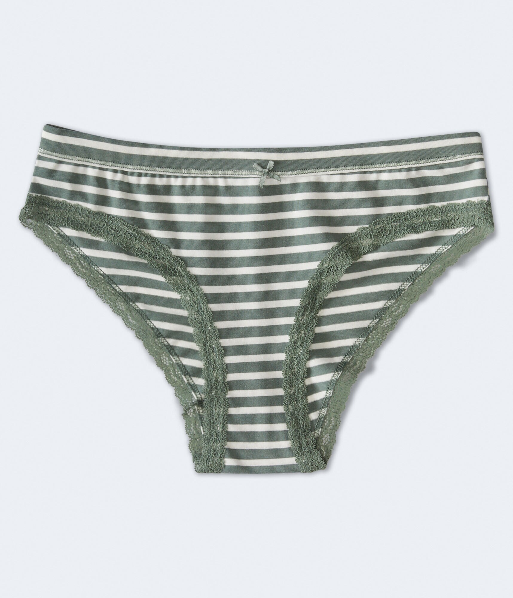 Striped Lace-Trim Cheeky