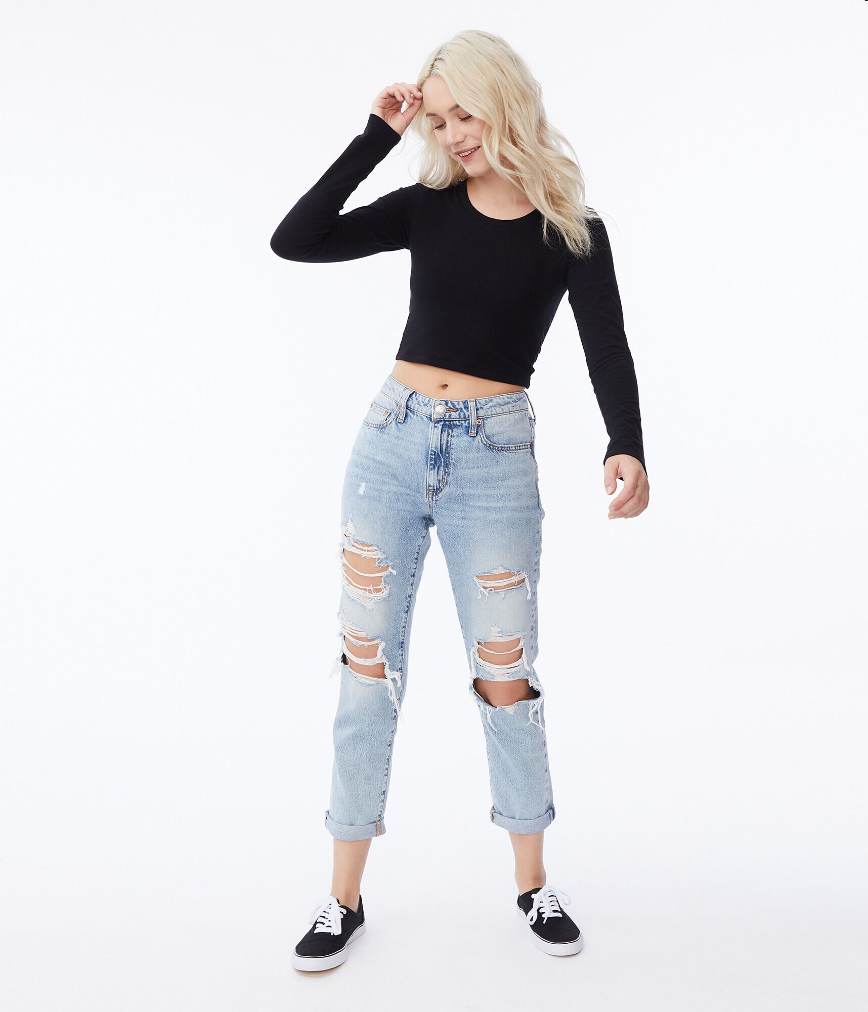 Long Sleeve Strappy-Back Bodycon Crop Top