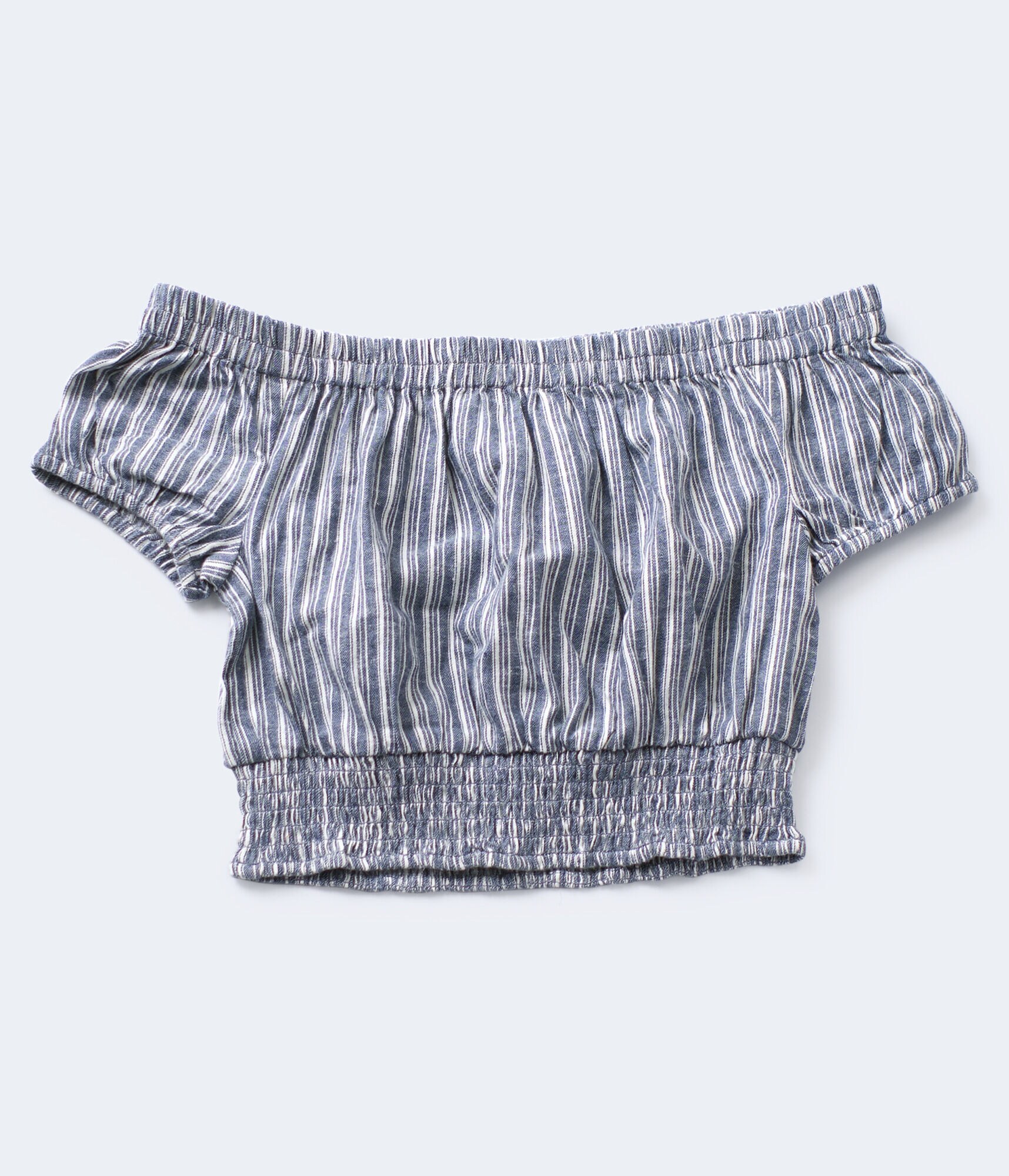 Striped Off-The-Shoulder Crop Top