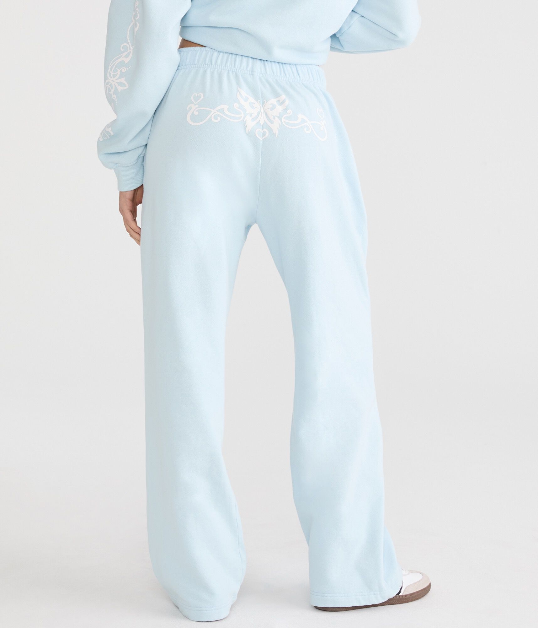 Cloud Soft Tribal Butterfly High-Waisted Straight Leg Sweatpants