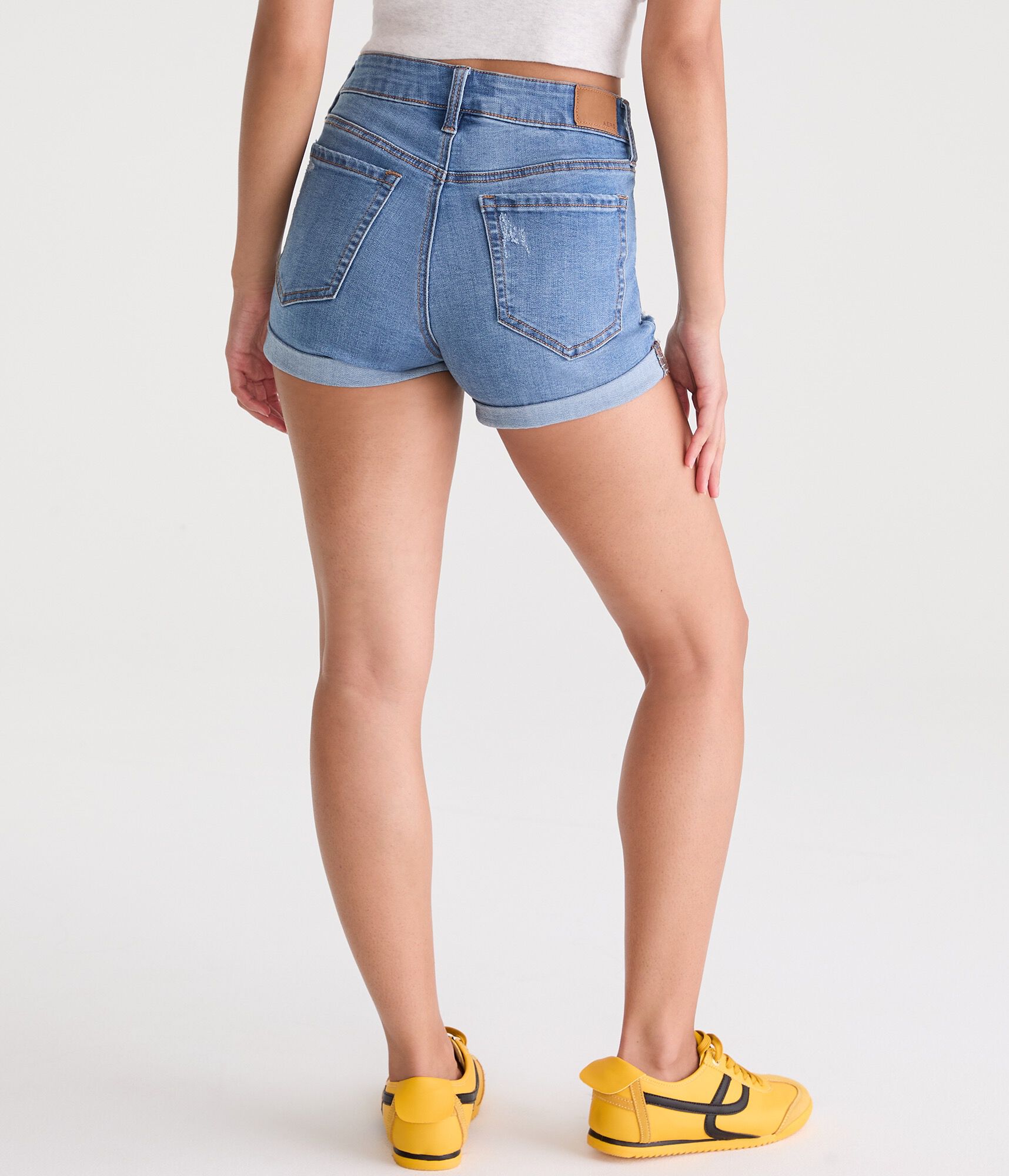 Premium Seriously Stretchy High-Rise Denim Midi Shorts