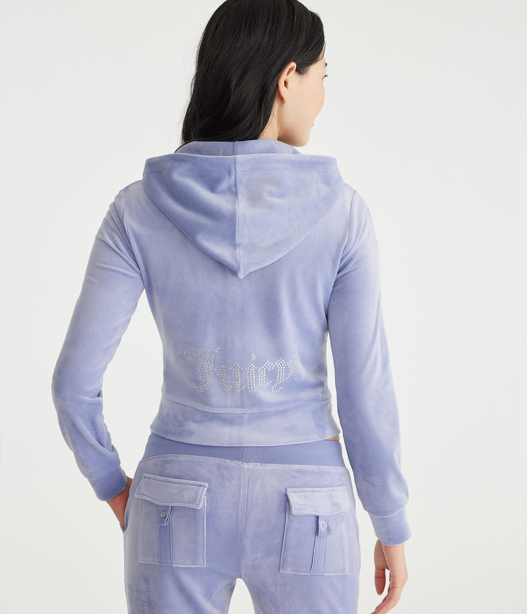 Juicy Couture Bling Velour Full-Zip Hoodie