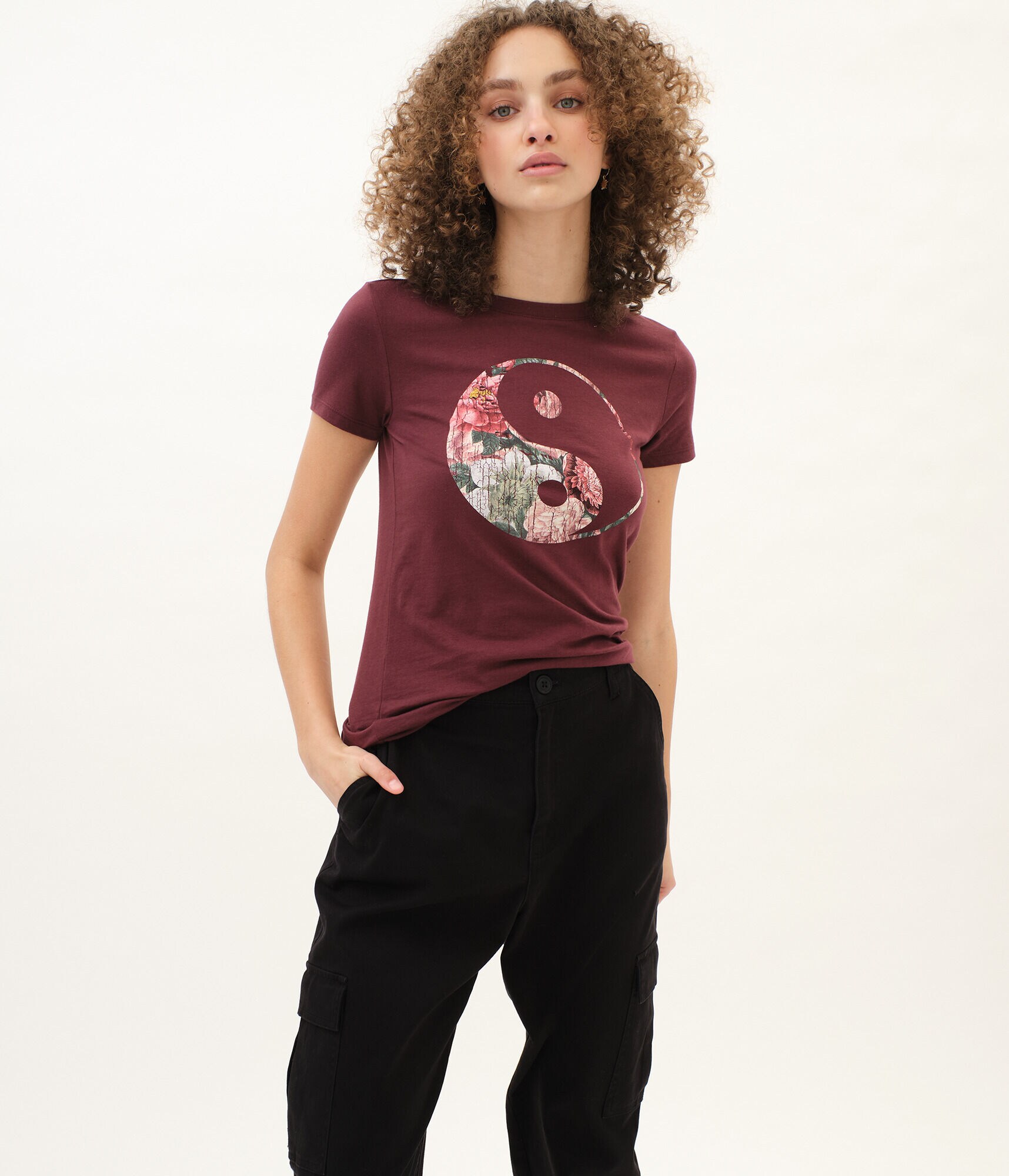 Floral Yin Yang Graphic Tee