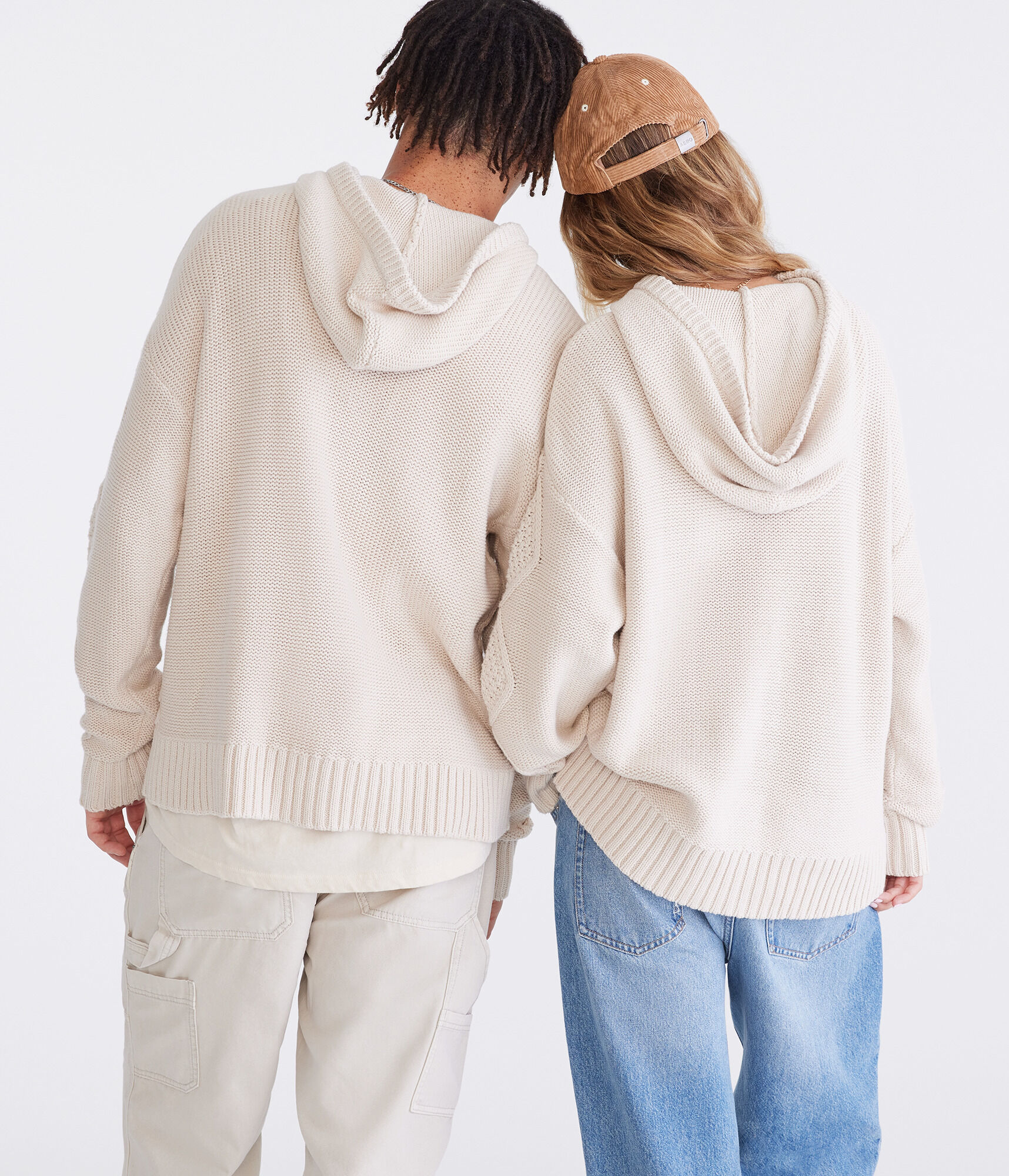 Oversized Hooded Cable Sweater