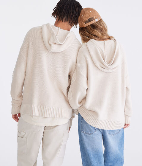 Oversized Hooded Cable Sweater Oversized Hooded Cable Sweater