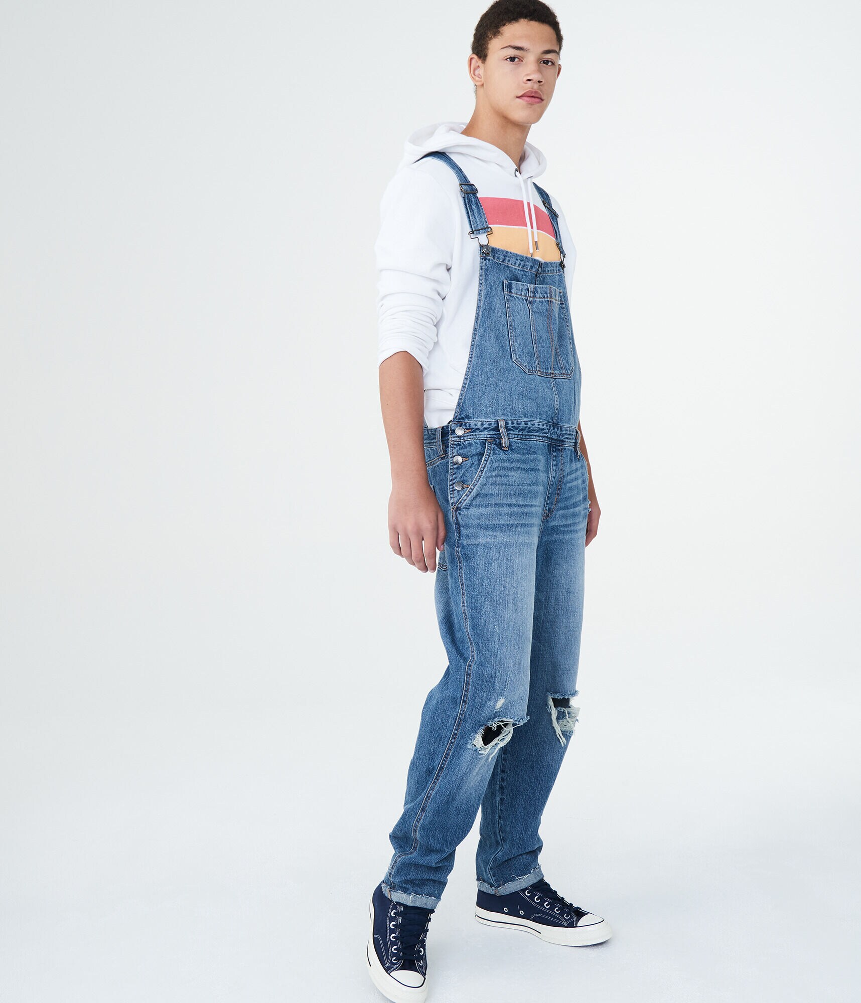 Aero One Medium Wash Denim Overalls