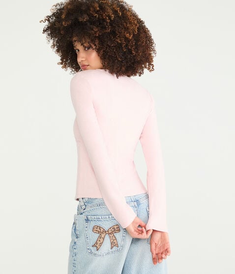 Long Sleeve Crossover Lace V-Neck Tee Long Sleeve Crossover Lace V-Neck Tee
