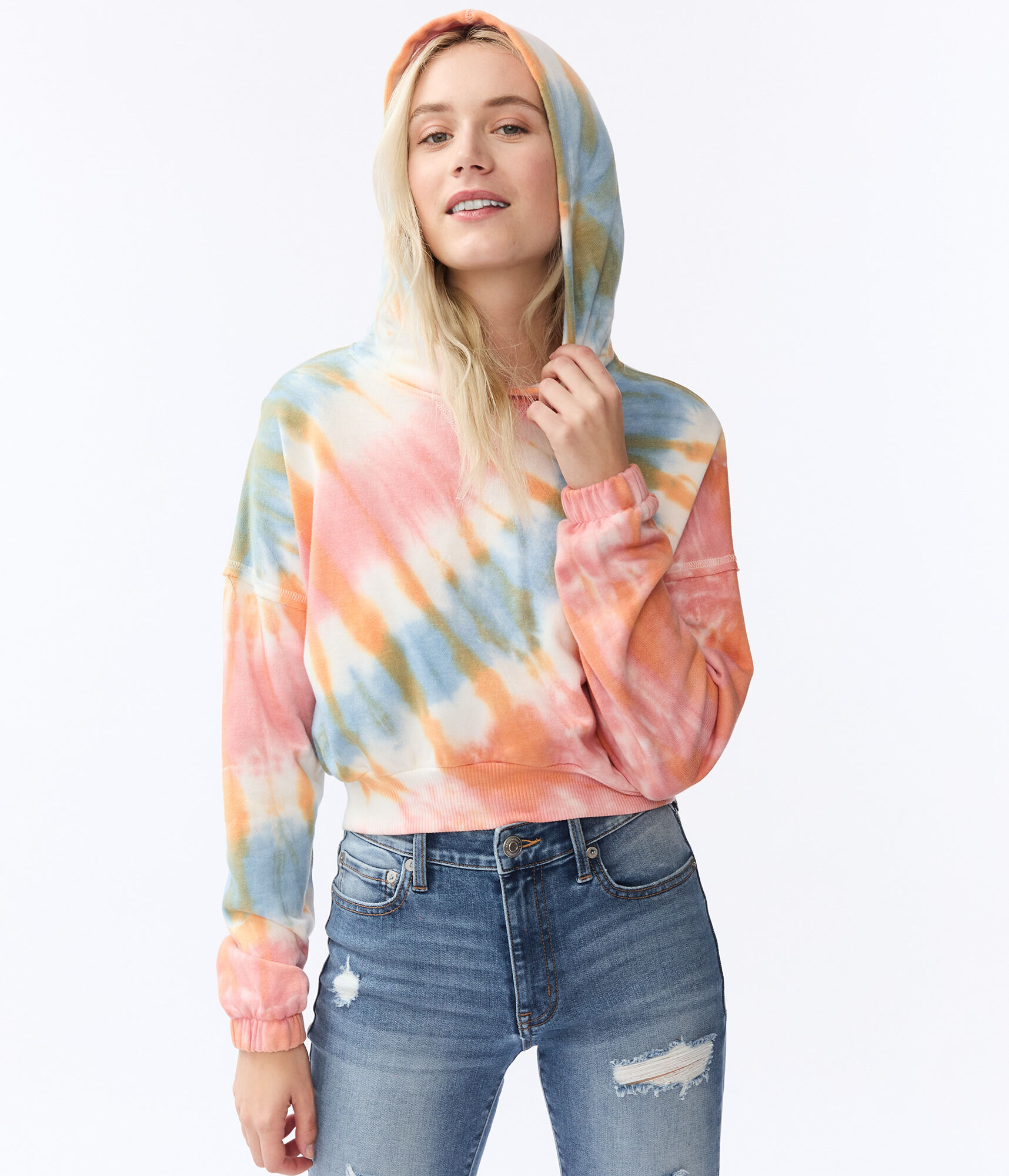 Hell yeah tie dye pullover hoodie Clearance