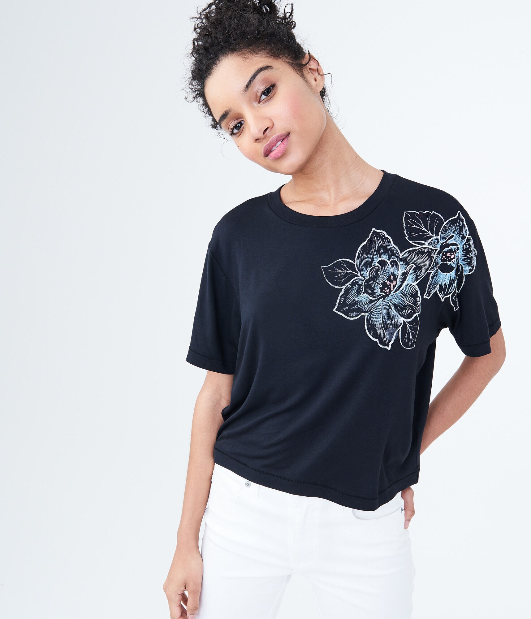 Floral Sketch Boxy Graphic Tee