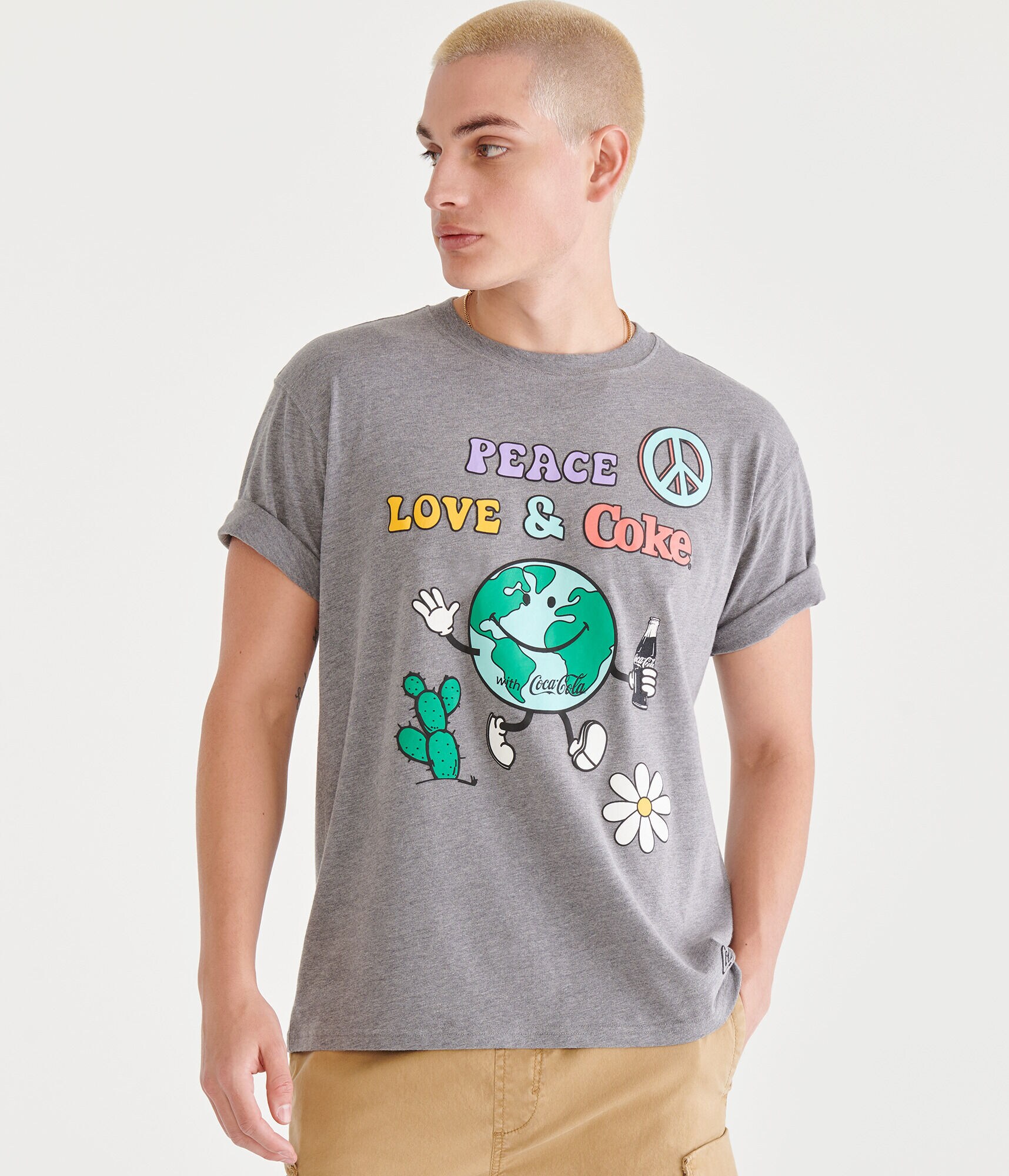 Coca-Cola® by Aeropostale Peace Love & Coke Relaxed Fit Graphic Tee