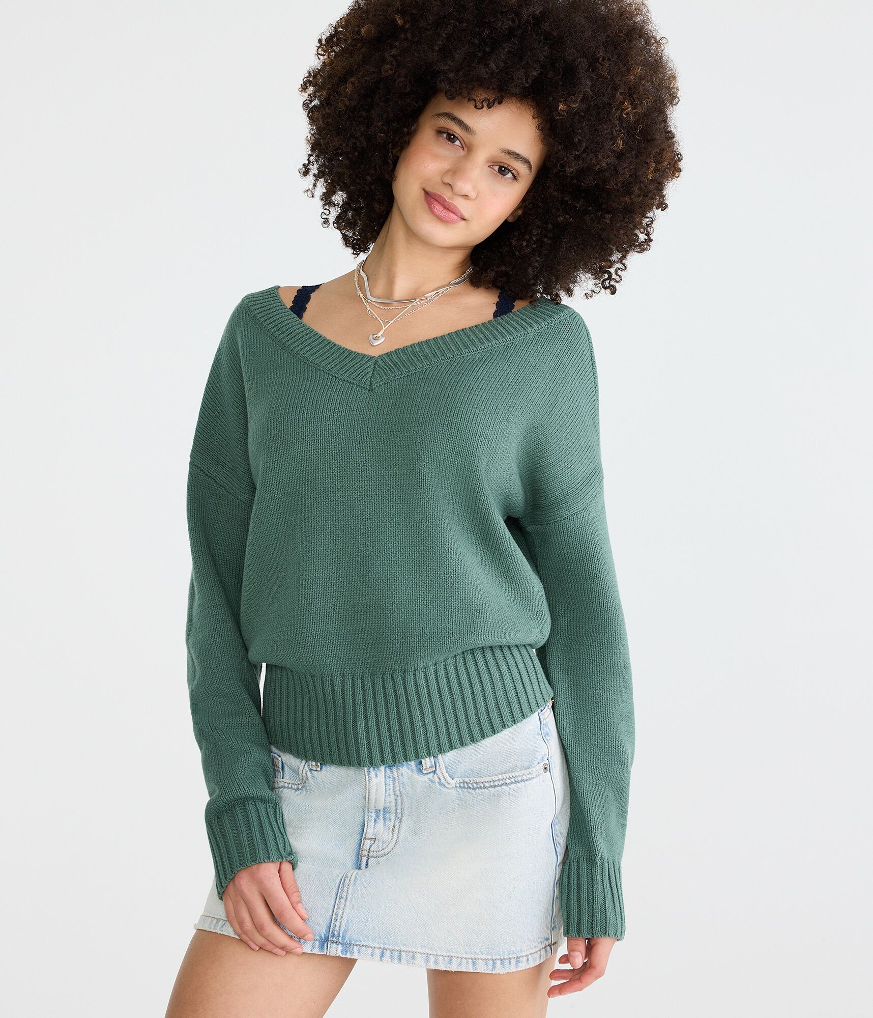 Slouchy V-Neck Sweater