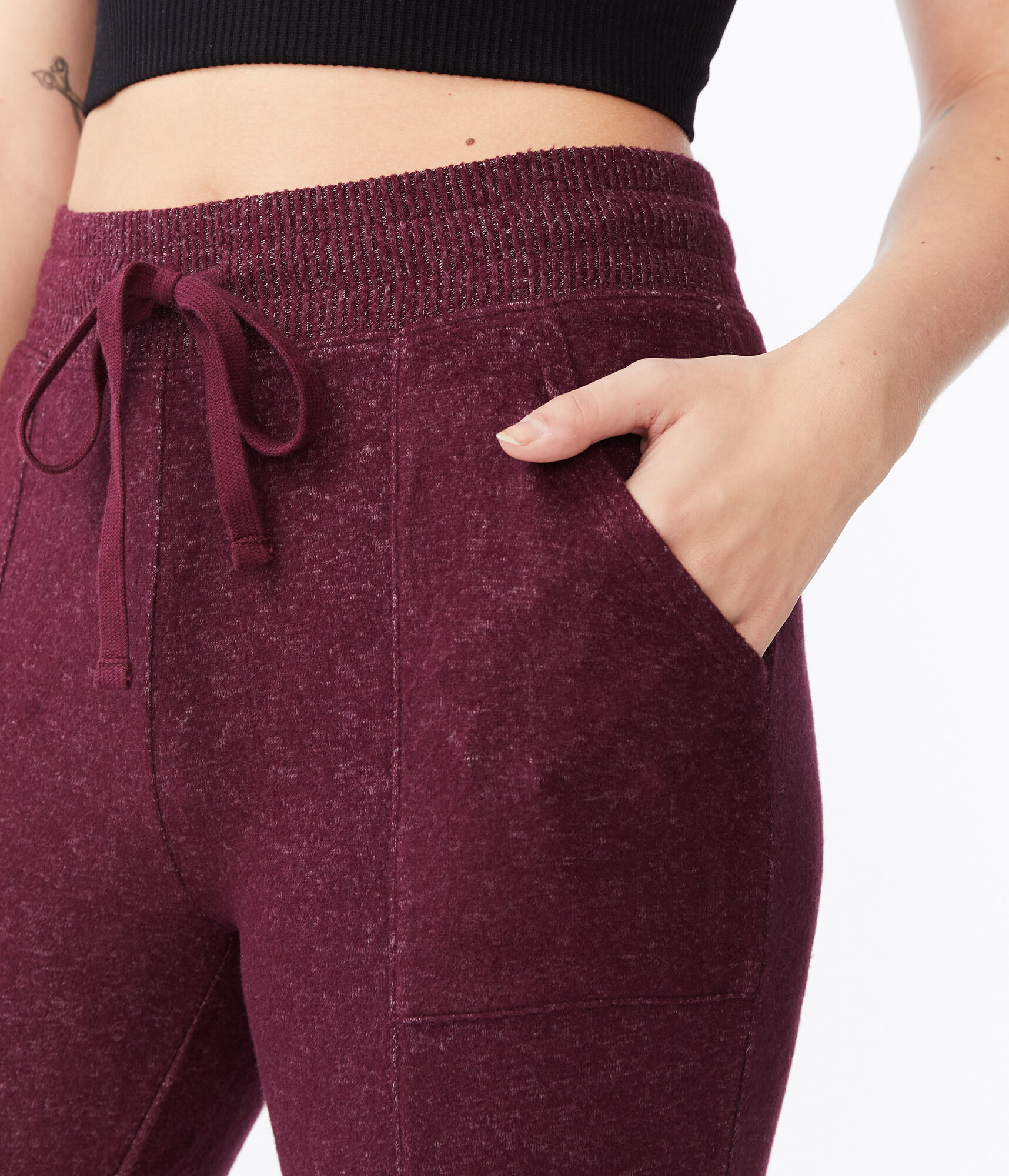 Fuzzy Cinched Lounge Pants