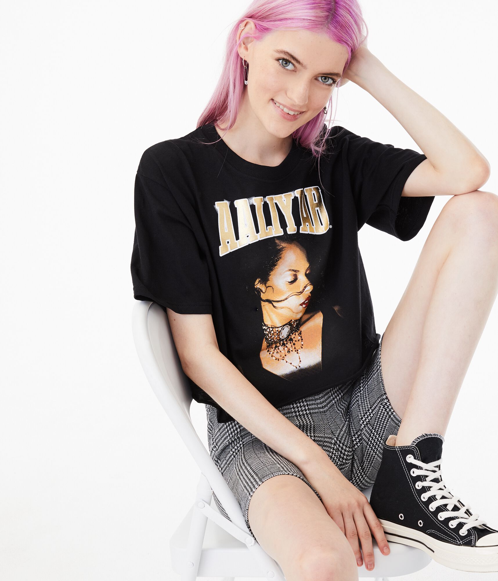 Aaliyah Cropped Graphic Tee***