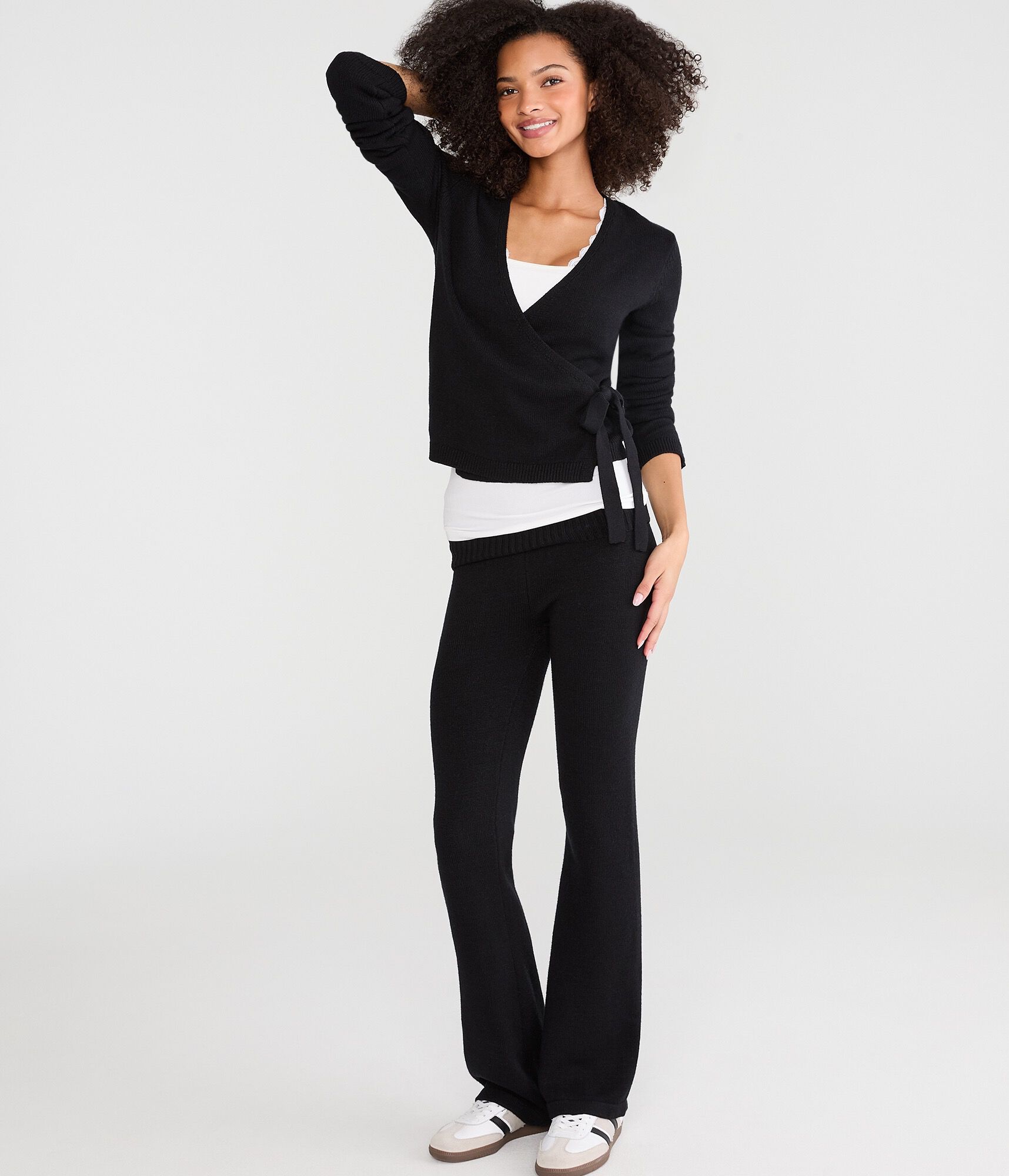 Cozy Sweater Flare Leg Pants