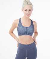 Tiger Stripe Zip-Front Sports Bra