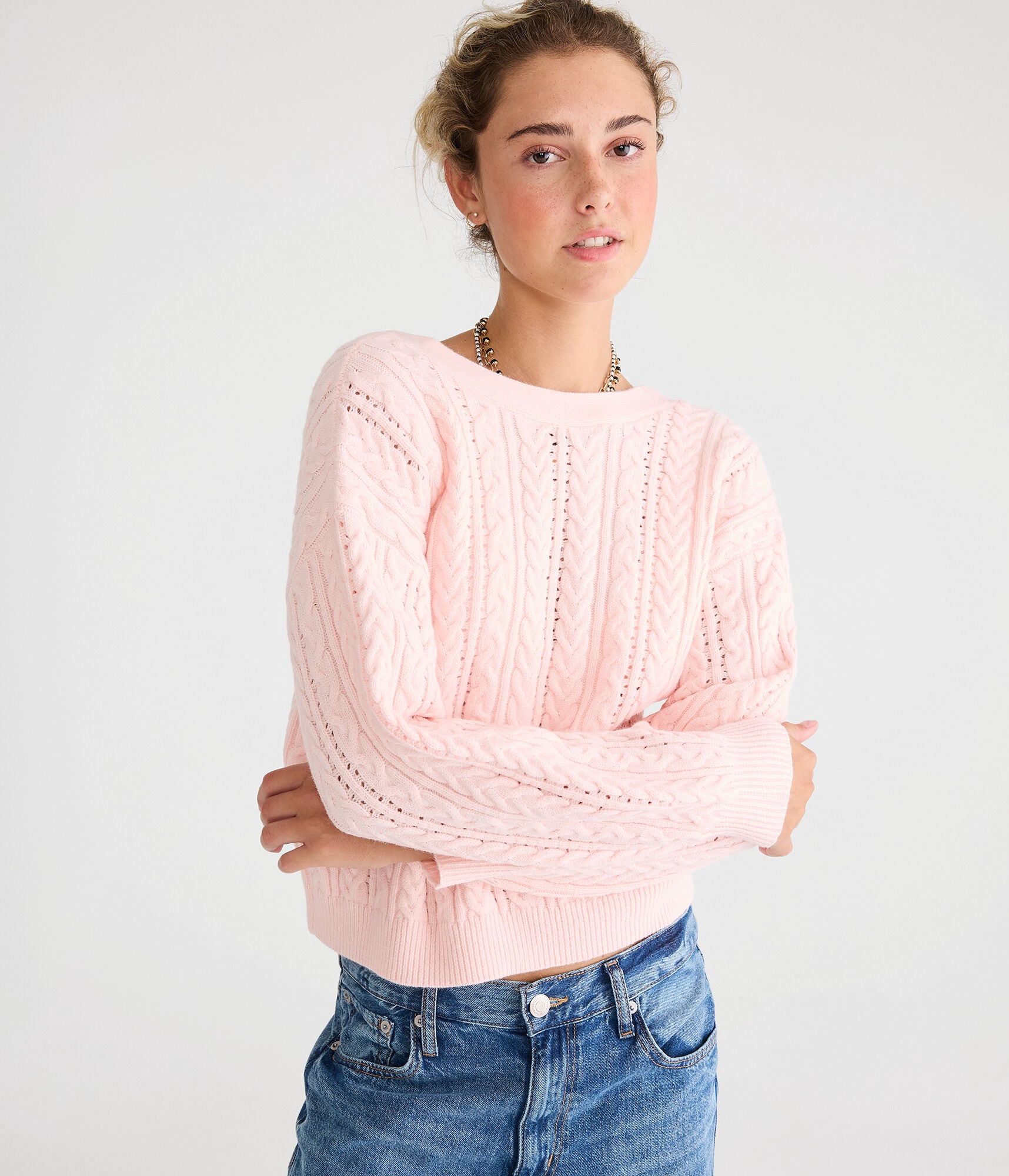 Cable Knit Reversible Tie Cardigan