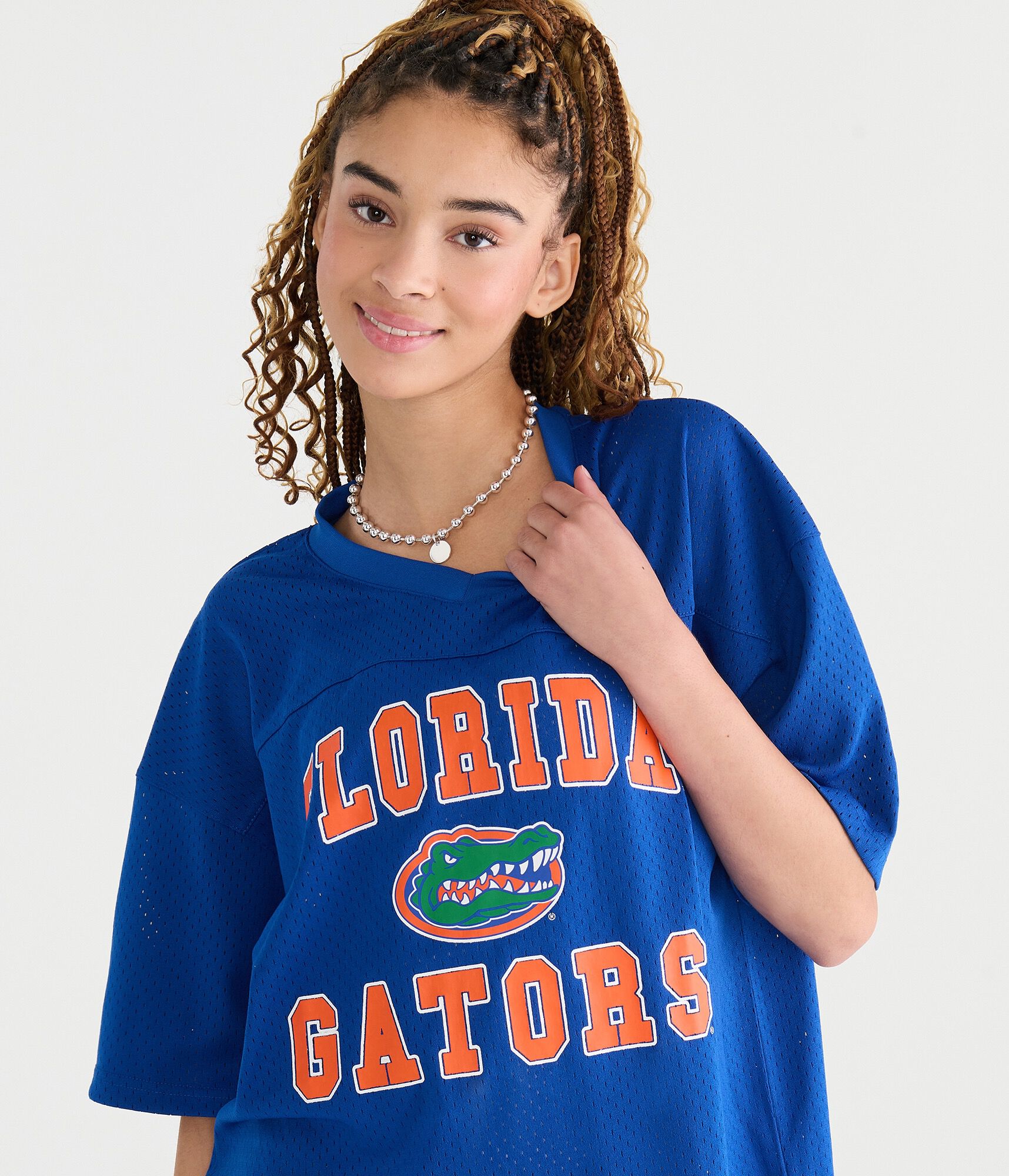 Florida Gators Boxy Mesh V-Neck Top