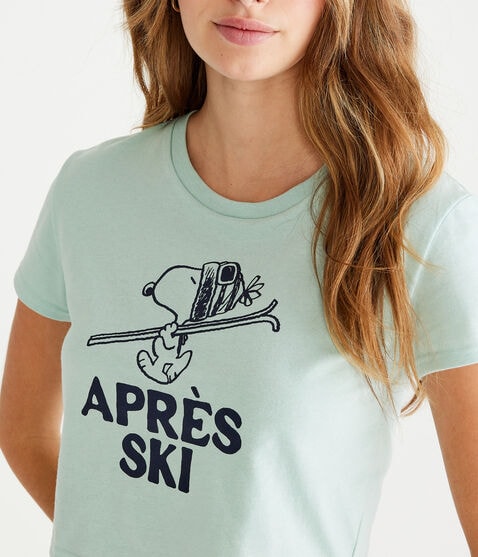 Peanuts® | Aéropostale Snoopy Après Ski Cropped Baby Tee