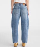 Mid-Rise Barrel Leg Jean