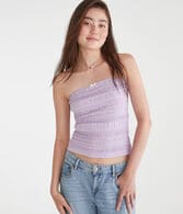 Textured Lace Tube Top