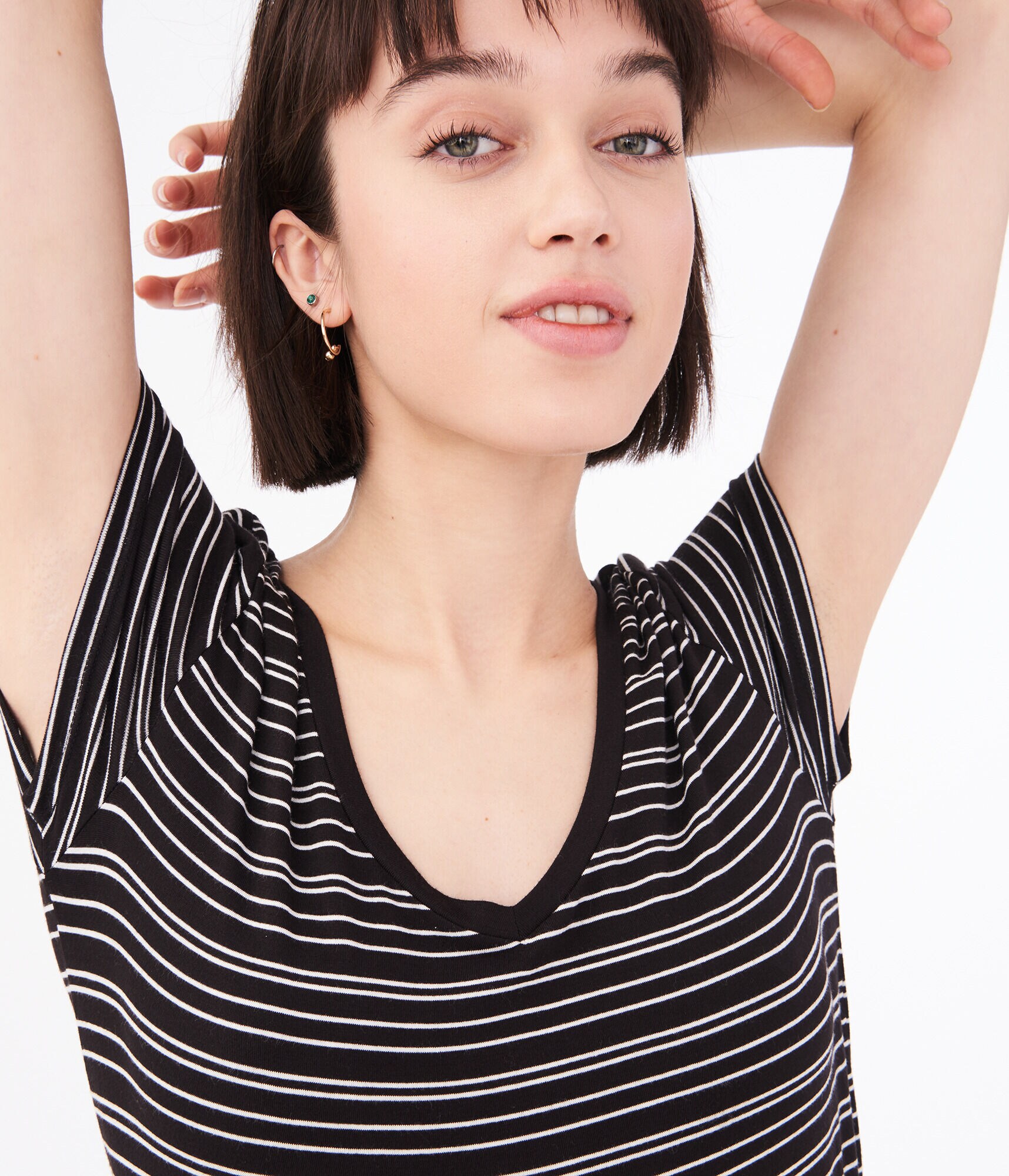 Seriously Soft Striped V-Neck Tee