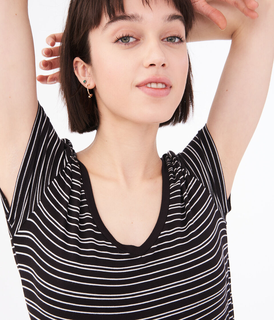 Seriously Soft Striped V-Neck Tee