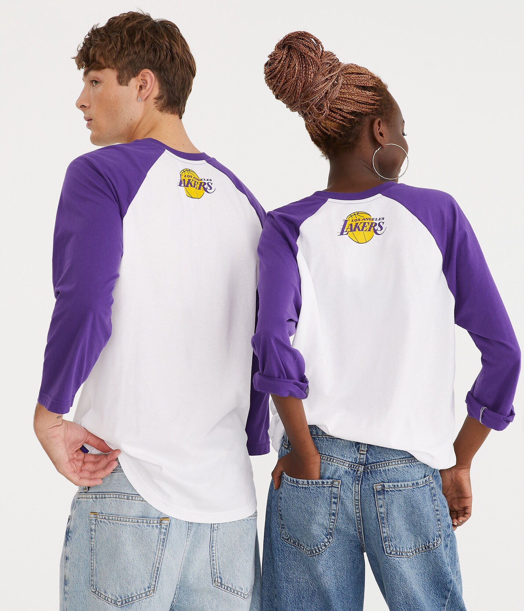 3/4 Sleeve Los Angeles Lakers Relaxed Raglan Tee