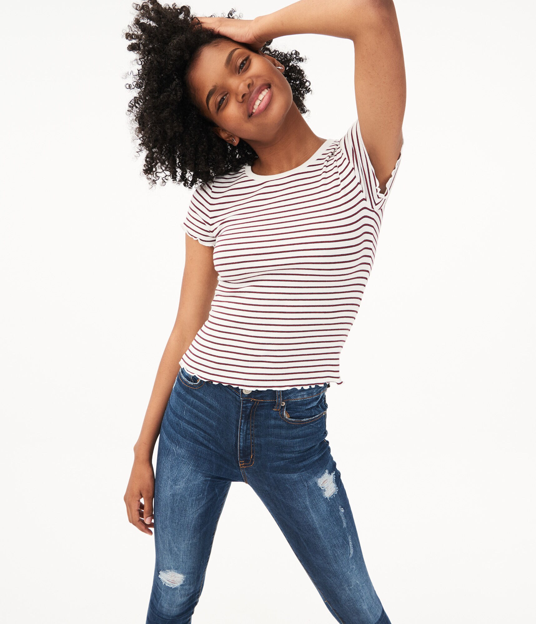 Striped Shrunken Tee