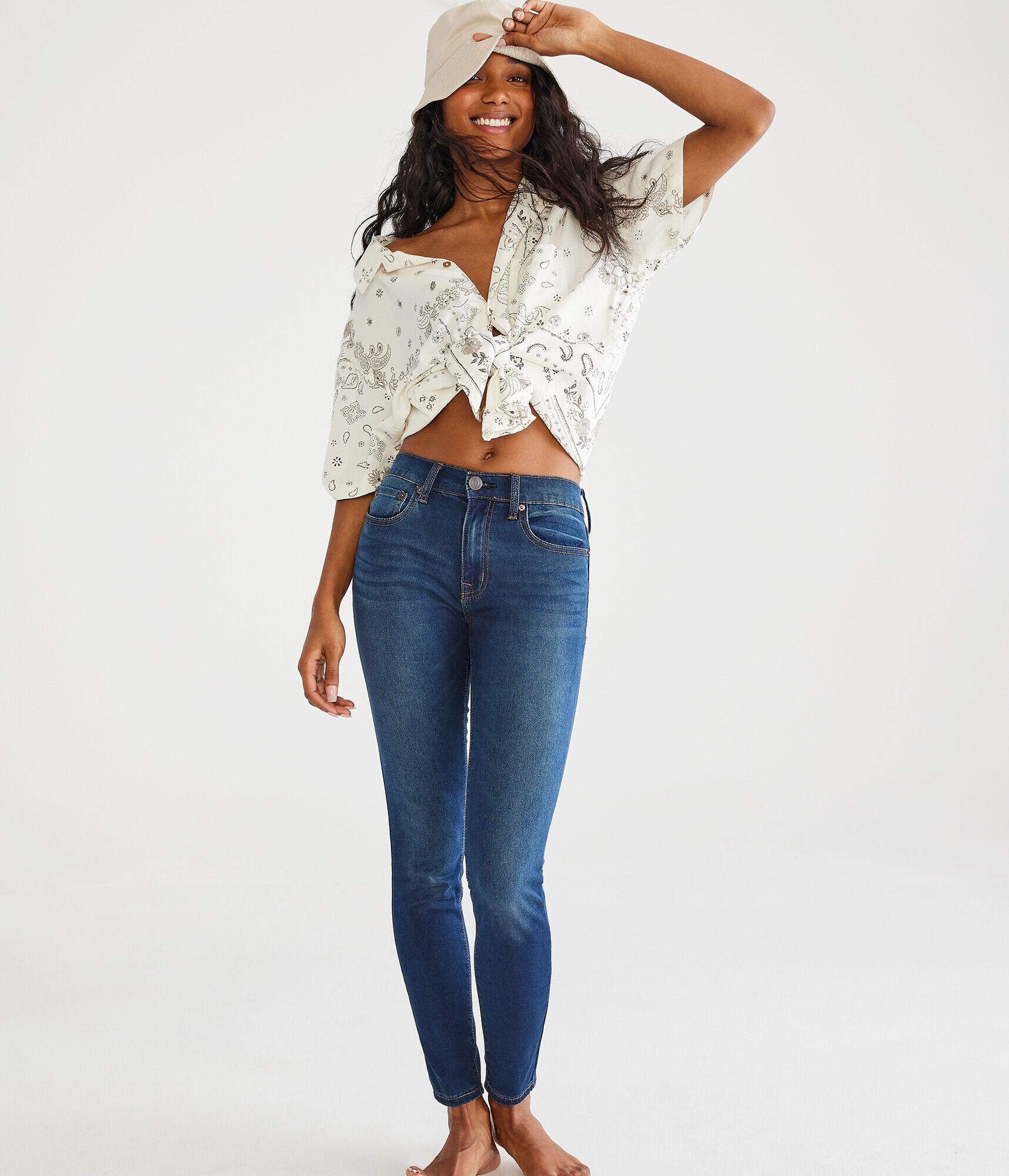 Dark Wash High-Waisted Stretch Jeans | Aeropostale