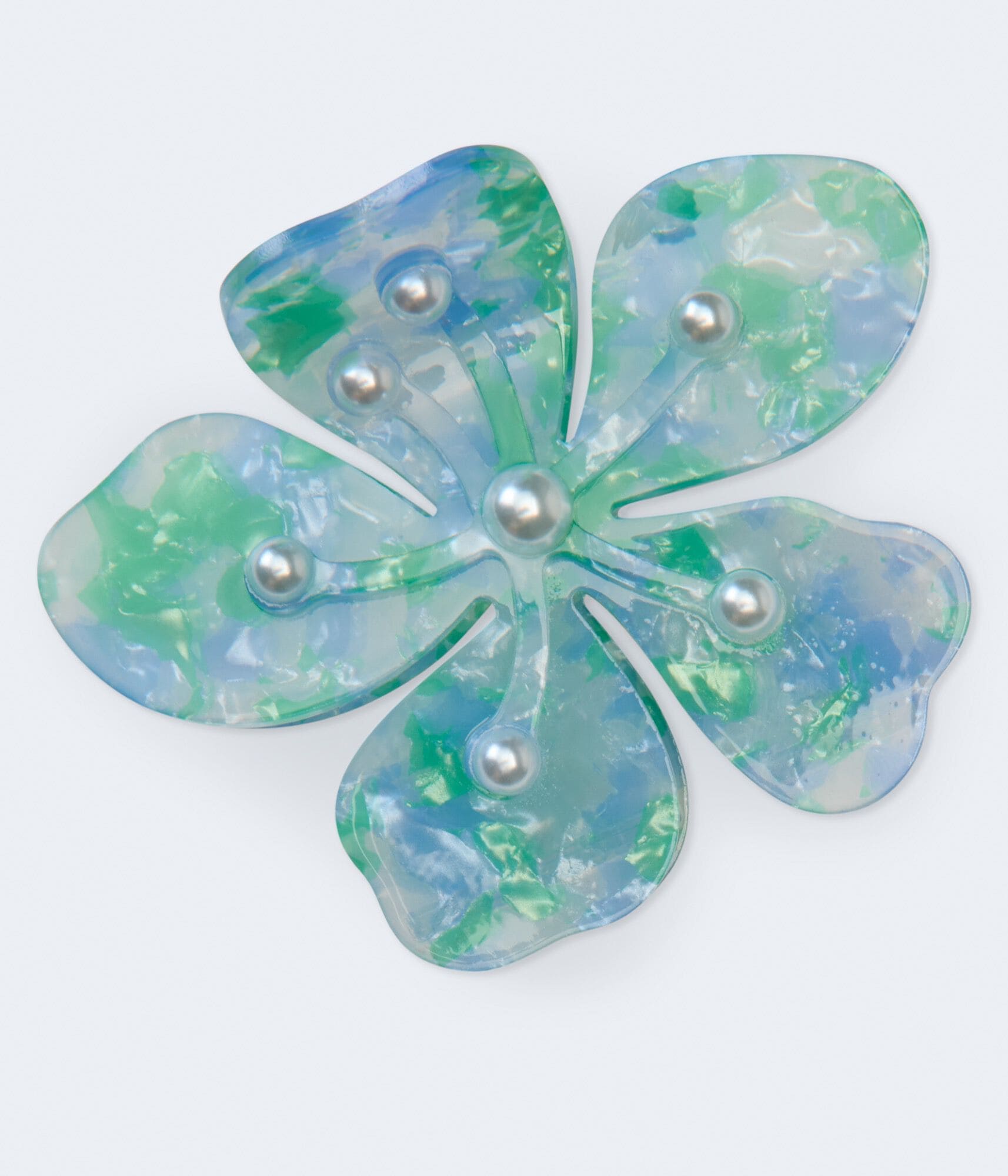 Marbled Flower Claw Hair Clip
