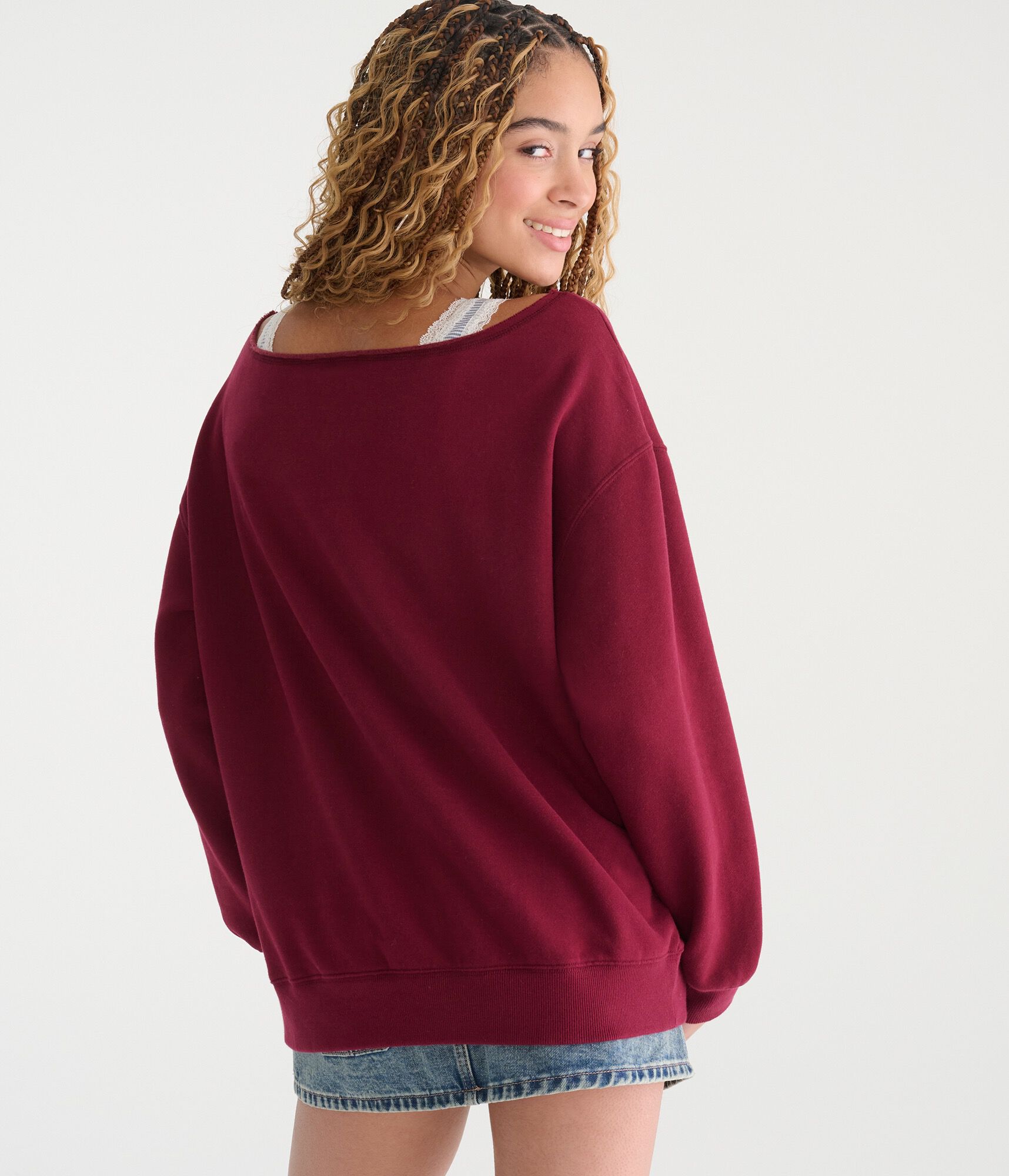 Cloud Soft Oversized Off-The-Shoulder Sweatshirt