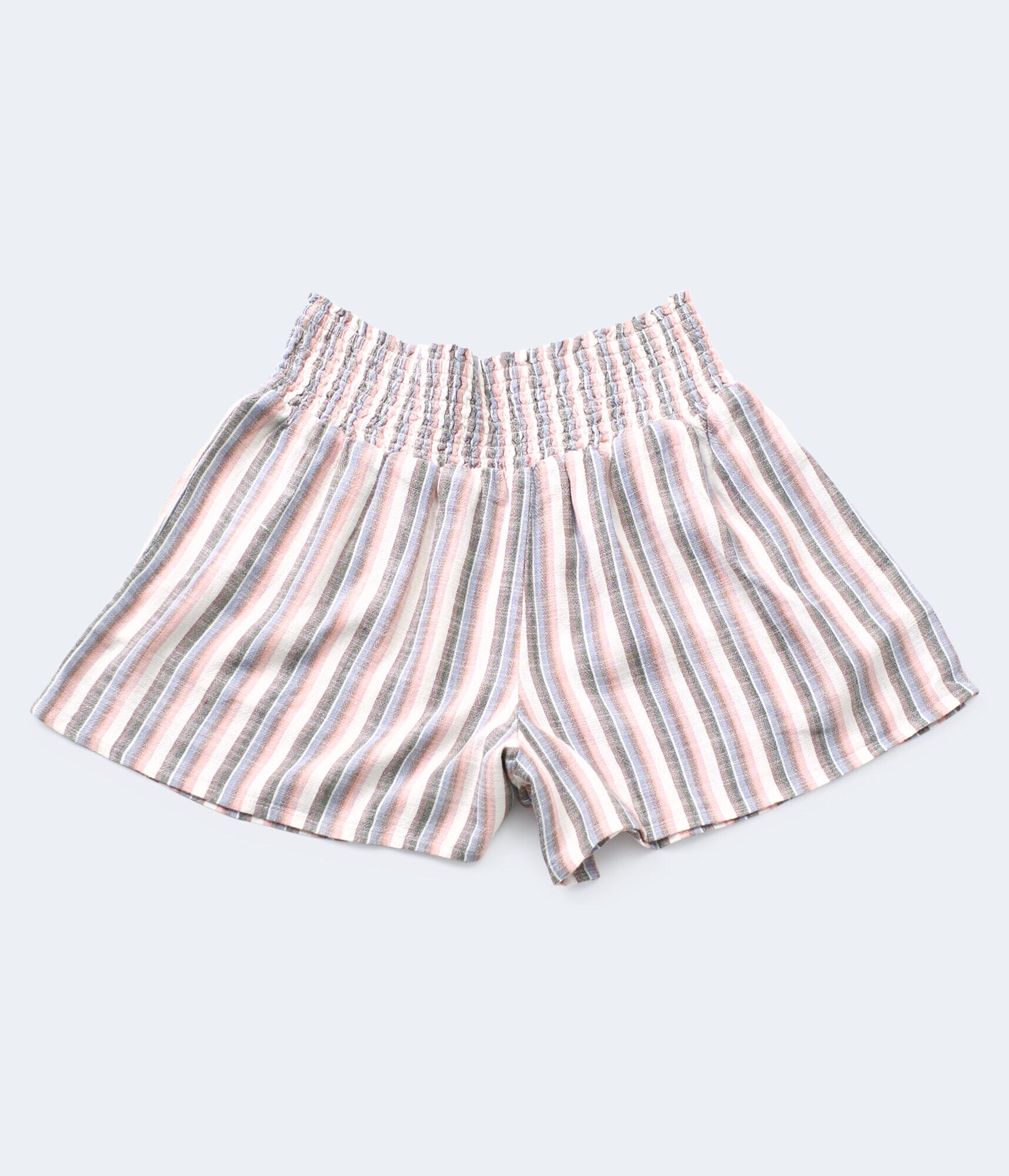 Striped Smocked-Waist Shorts