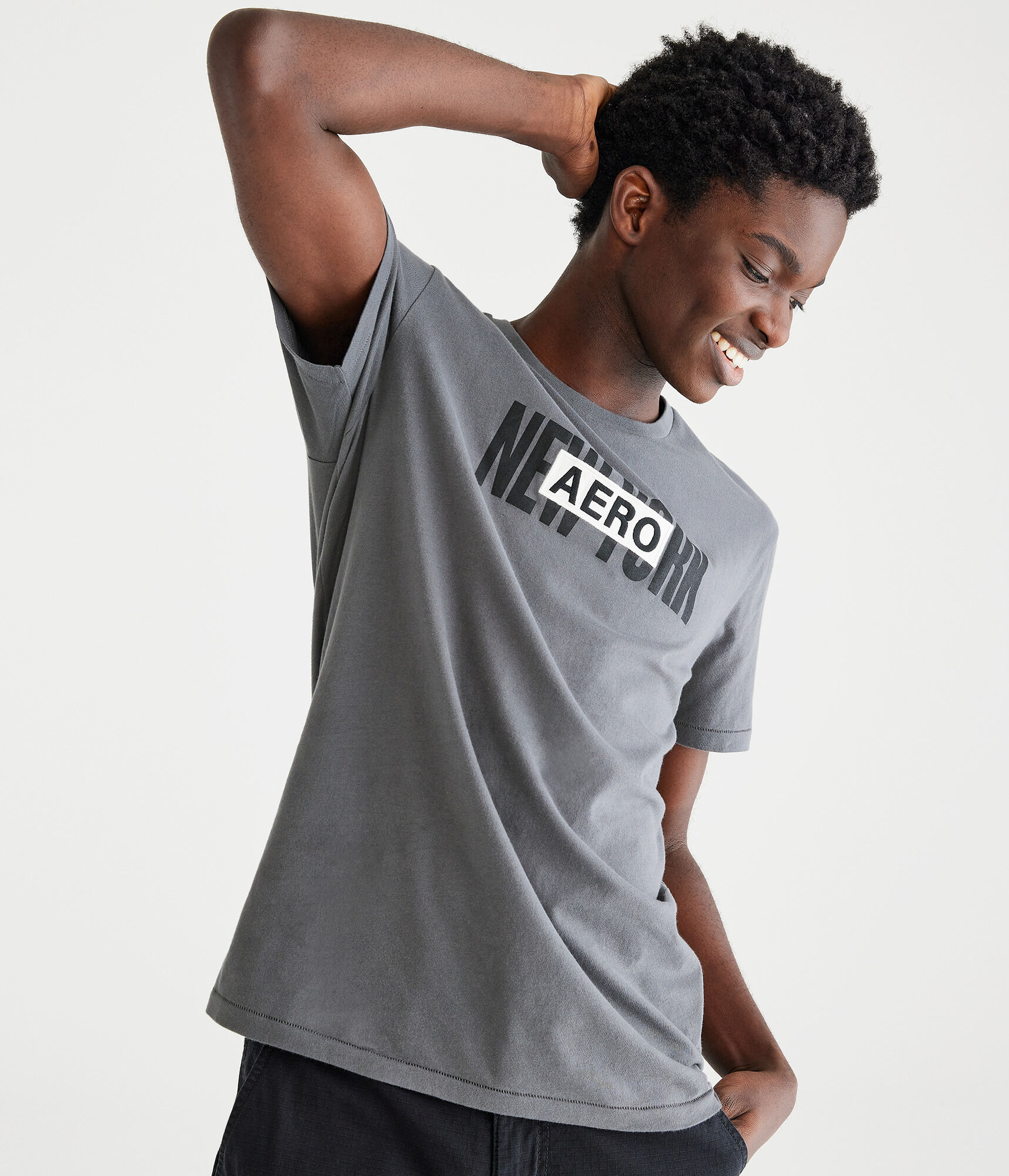 Aero New York Box Logo Appliqu&eacute; Graphic Tee