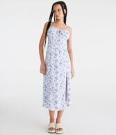 Floral Sweetheart Slip Midi Dress
