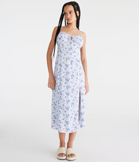 Floral Sweetheart Slip Midi Dress