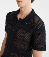 Chevron Crocheted Knit Shirt