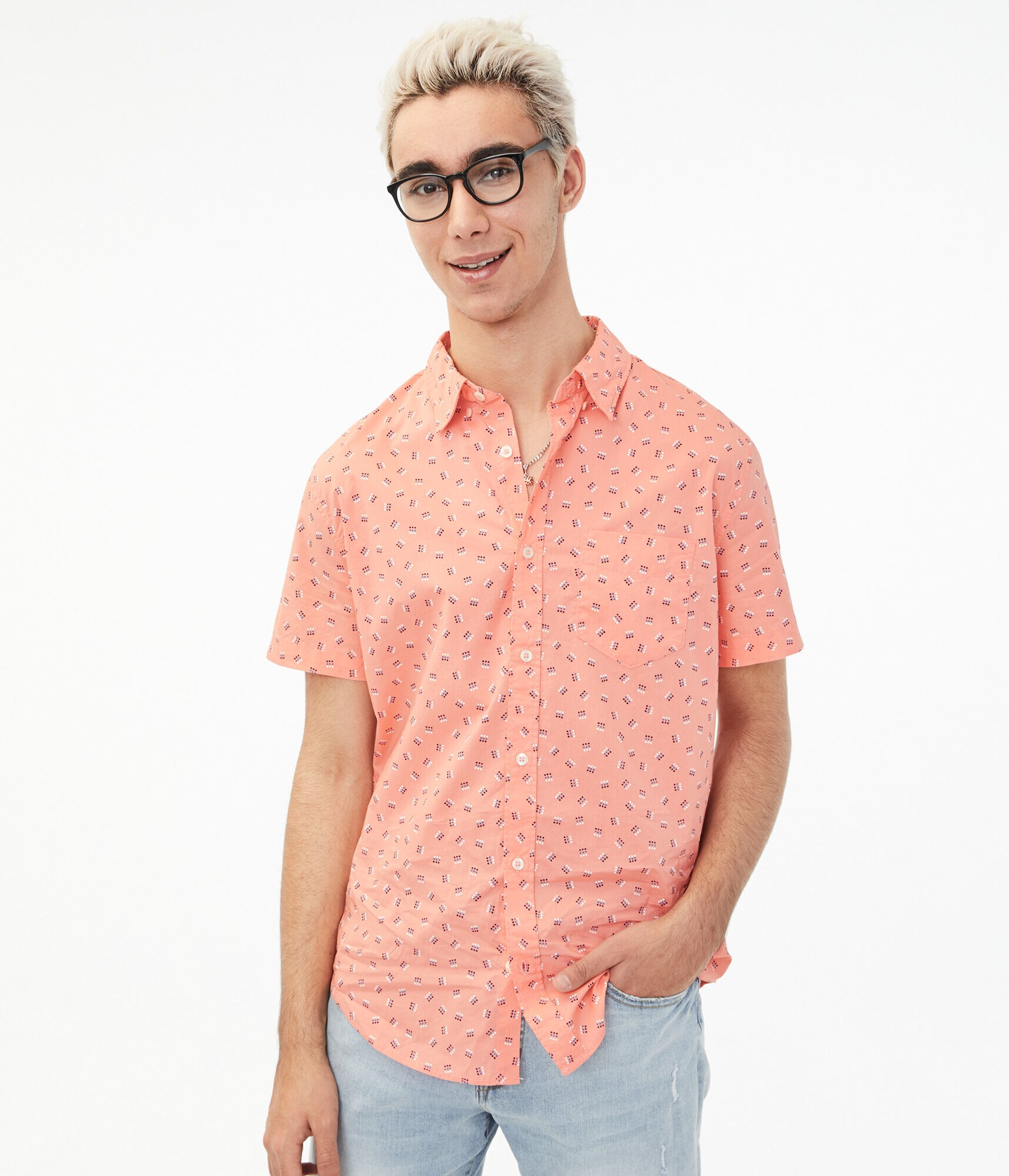 Geometric Button-Down Shirt